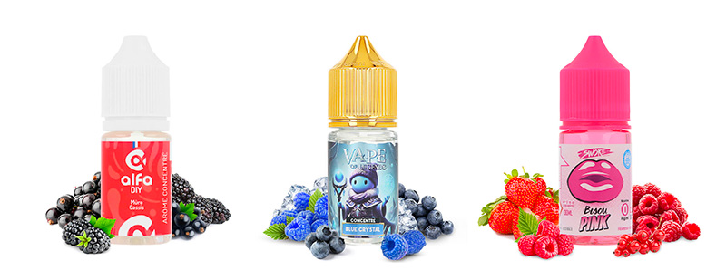 Les trois concentrés du Pack arômes DIY du mois de janvier 2026