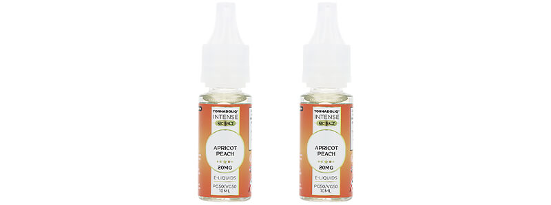 The two e-liquids of Tornadoliq's Crazy Puff Apricot Peach puff