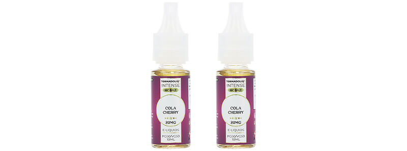The two e-liquids of Tornadoliq's Crazy Puff Cola Cherry puff