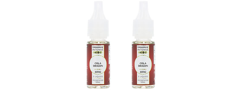 The two e-liquids of Tornadoliq's Crazy Puff Cola Dragon puff