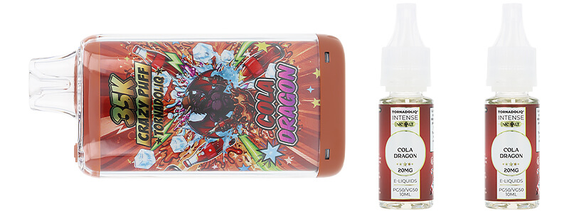 Box contents of Tornadoliq's Crazy Puff Cola Dragon puff