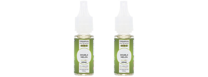 The two e-liquids of Tornadoliq's Crazy Puff Double Melon puff