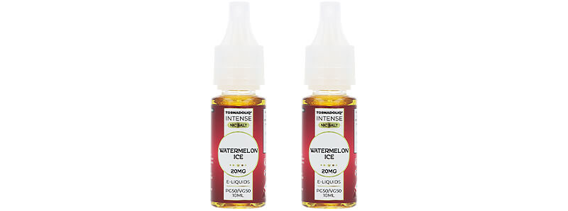 The two e-liquids of Tornadoliq's Crazy Puff Watermelon Ice puff
