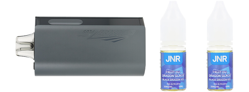 Le contenu de la boîte de la puff Cruiser Plus 37K Black Dragon Ice par JNR