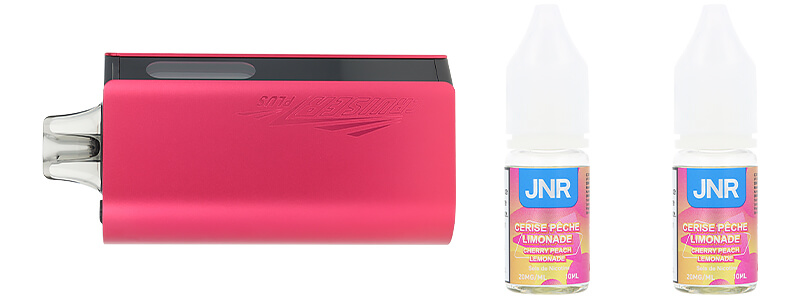 Le contenu de la boîte de la puff Cruiser Plus 37K Cherry Peach Limonade par JNR