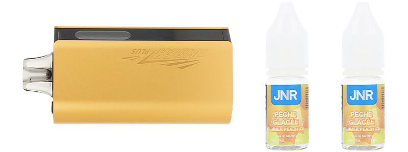 Le contenu de la boîte de la puff Summer Peach Ice 37K Cruiser Plus par JNR