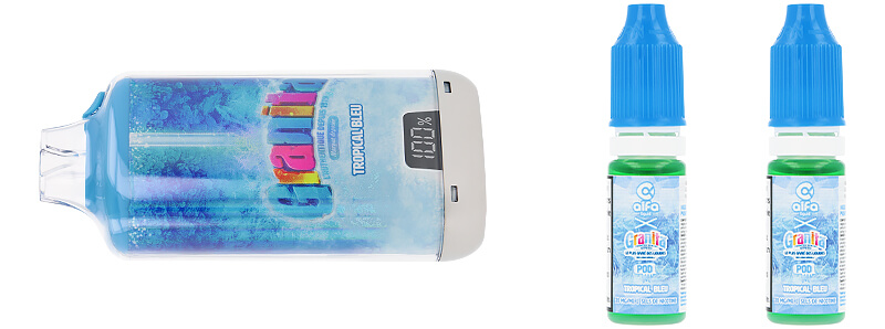Le contenu de la boîte de la puff Granita 30K Tropical Bleu par Alfaliquid