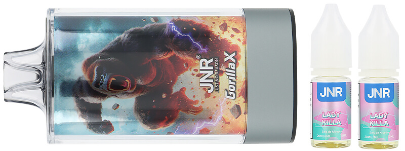 Le contenu de la boîte de la puff Lady Killa 43K Gorilla X par JNR