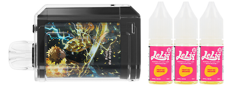 Le contenu de la boîte de la puff rechargeable Le Bar 45K Fruit du Dragon de chez Lost Vape