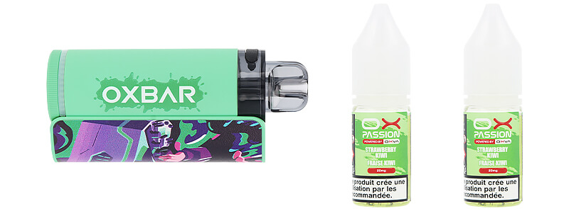 Le contenu de la boîte de la Puff OXBAR OX35K Fraise Kiwi par OXBAR