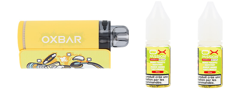 Le contenu de la boîte de la Puff OXBAR OX35K Mangue Ananas Pamplemousse par OXBAR