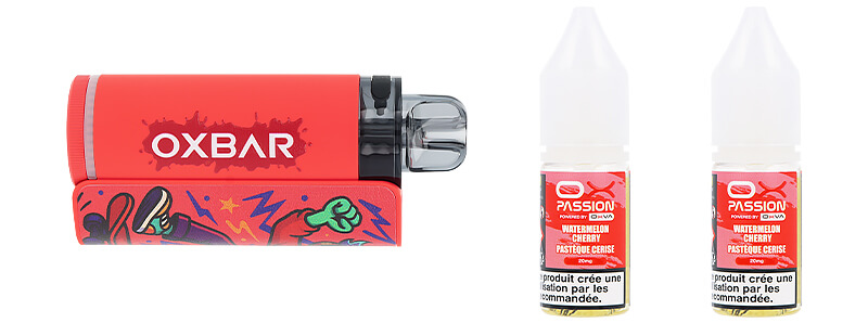 Le contenu de la boîte de la puff OXBAR OX35K Pastèque Cerise par OXVA