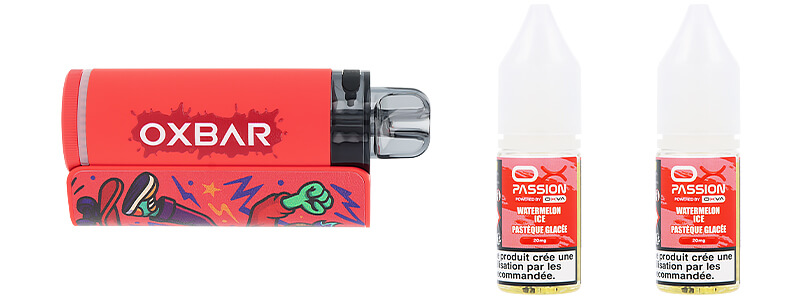 Le contenu de la boîte de la puff OXBAR OX35K Pastèque Glacée par OXVA