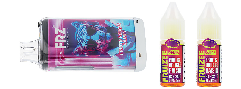Le contenu de la boîte de la puff Primal FRZ 30K Fruizee par la marque Eliquid France
