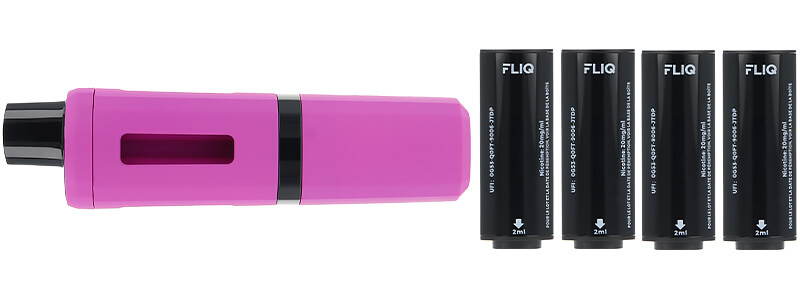 Le contenu de la boîte de la puff rechargeable Fliq de Vampire Vape
