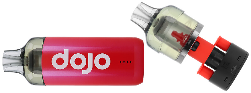 Box contents of Vaporesso's Cerise Dojo Blast rechargeable puff