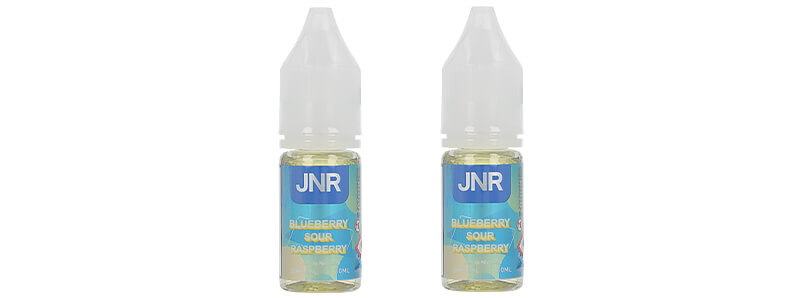 The two Blueberry Sour Raspberry e-liquids by JNR