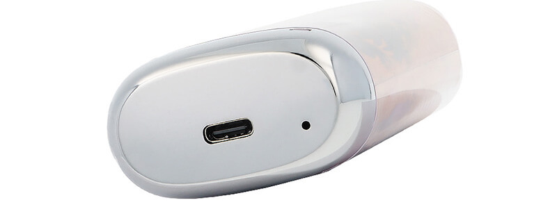 The USB-C port of JNR's Falcon-X Plus Fizzy Cherry Cola refillable puff