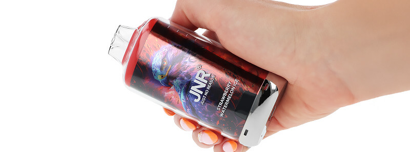 Handling JNR's Falcon-X Plus Strawberry Watermelon Ice refillable puff