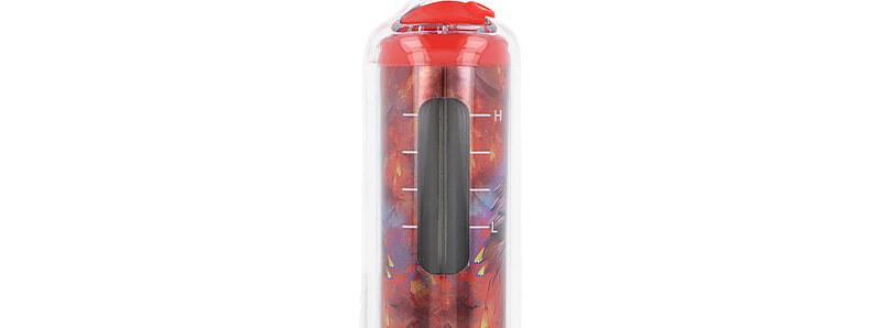 The clear window of JNR's Falcon-X Plus Strawberry Watermelon Ice refillable puff