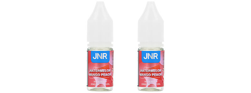 The two Watermelon Mango Peach e-liquids by JNR