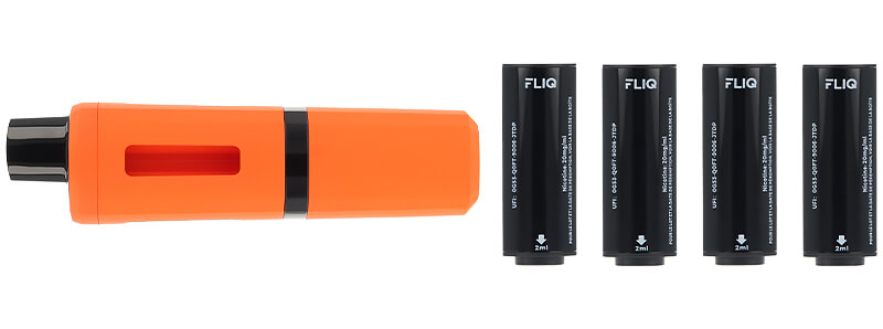 Le contenu de la boîte de la puff rechargeable Fizzy Fliq de Vampire Vape