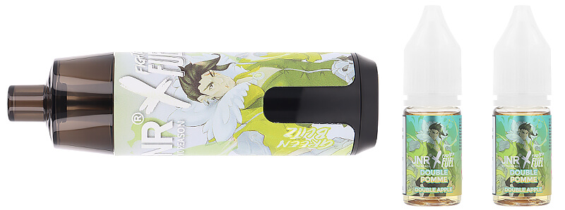 Box contents of JNR X Fighter Fuel's Green Blitz refillable puff