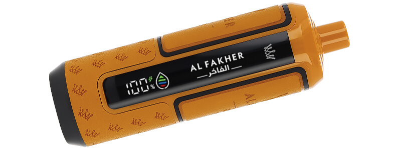 The screen of Al Fakher's Crown Bar Hyper Max Cool Mango 30K rechargeable puff