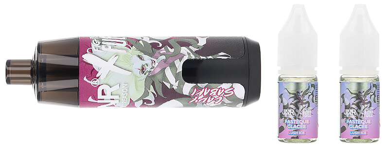 Box contents of JNR X Fighter Fuel's Lady Sabaki refillable puff