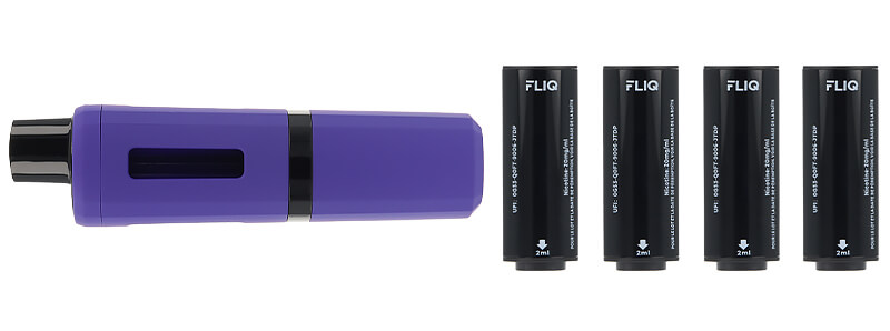 Le contenu de la boîte de la puff rechargeable Fliq de Vampire Vape