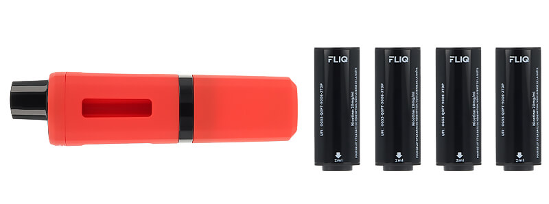 Le contenu de la boîte de la puff rechargeable Fliq de Vampire Vape