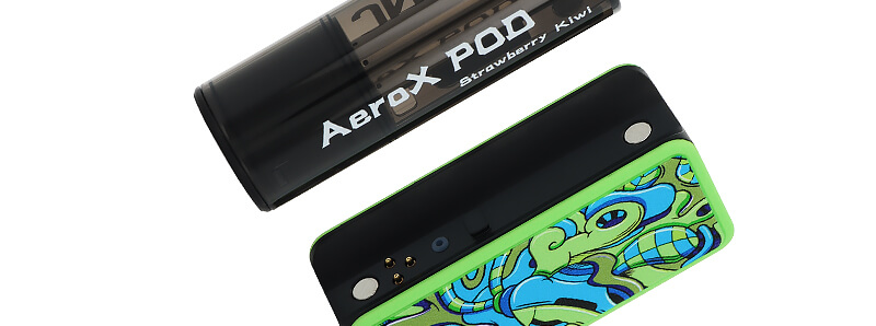 The magnetic connection of JNR's AeroX Strawberry Kiwi puff