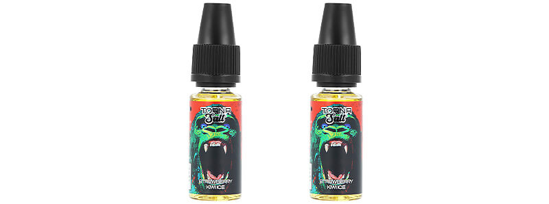 Les deux fioles de e-liquide Strawberry Kiwi Ice de chez Torna-Bar