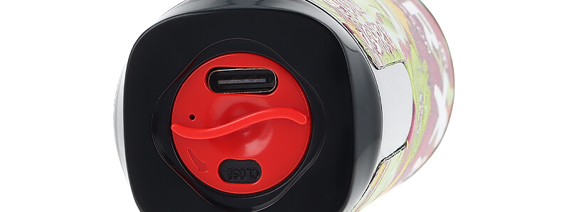 The USB-C port of JNR and Fighter Fuel's Yellow Ushiro Refillable Puff