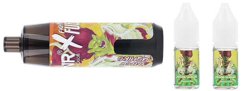 Box contents of JNR X Fighter Fuel's Yellow Ushiro refillable puff